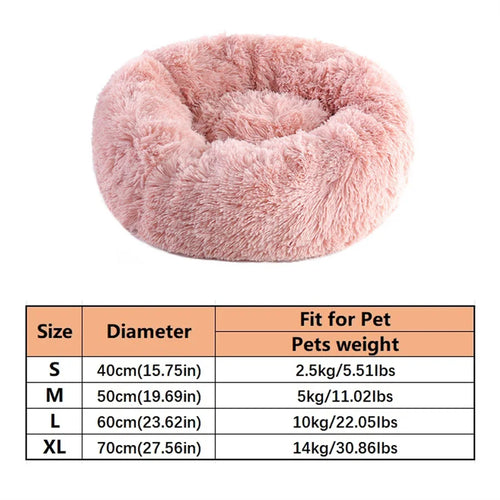 Soft Pet Cat Bed Pad Plush Warm Faux Fur dog Calm Bed Donut Round Bed