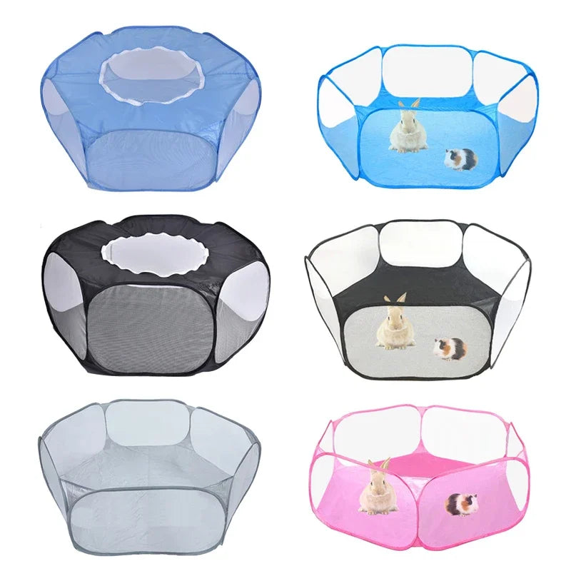 Portable Small Pet Cage Transparent Cat and Dog Cage Tent Pet Playpen