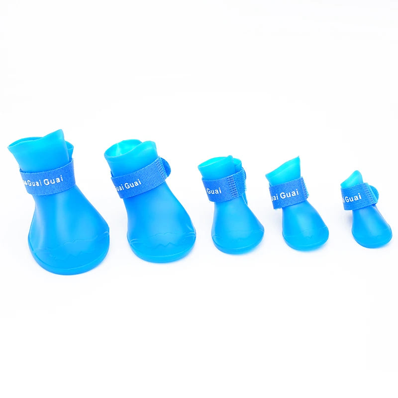Pet silicone rain shoes anti-dirty non-slip waterproof dog shoes soft