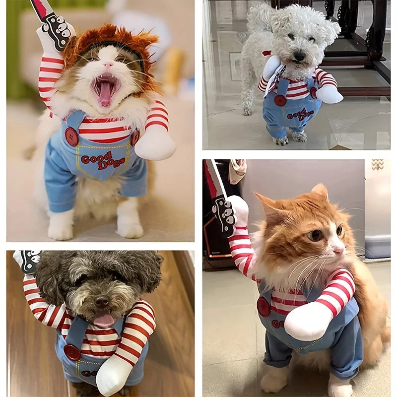 Halloween Pet Dog Clothes Transformed Pet Apparel and Wig for Holiday