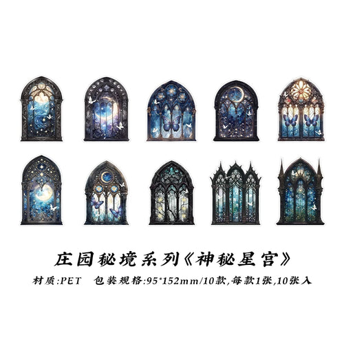 JIANQI 10pcs Flowers Window Sticker PET Materials Collage Junk Journal