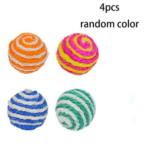 4 PCS Balls Interactive Pet Toys for Cats Kitten Dog Training Playing