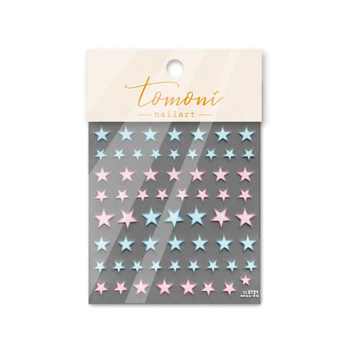 1pcs 5D Relief Kawaii Colorful Star Nail Art Stickers Multi Macaron