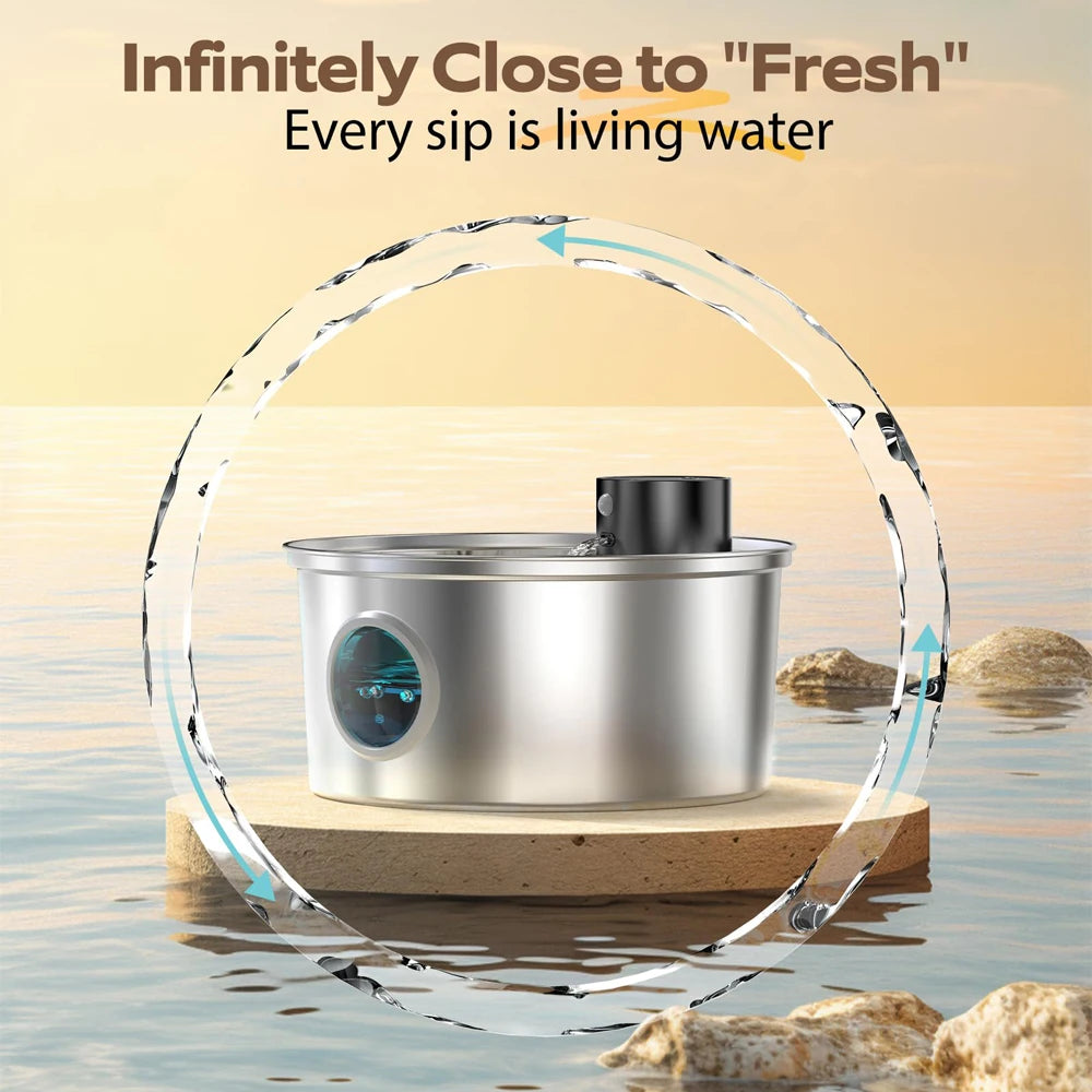 3.2L Recharge 5V USB Cat Water Fountain Automatic Sensor Stainless