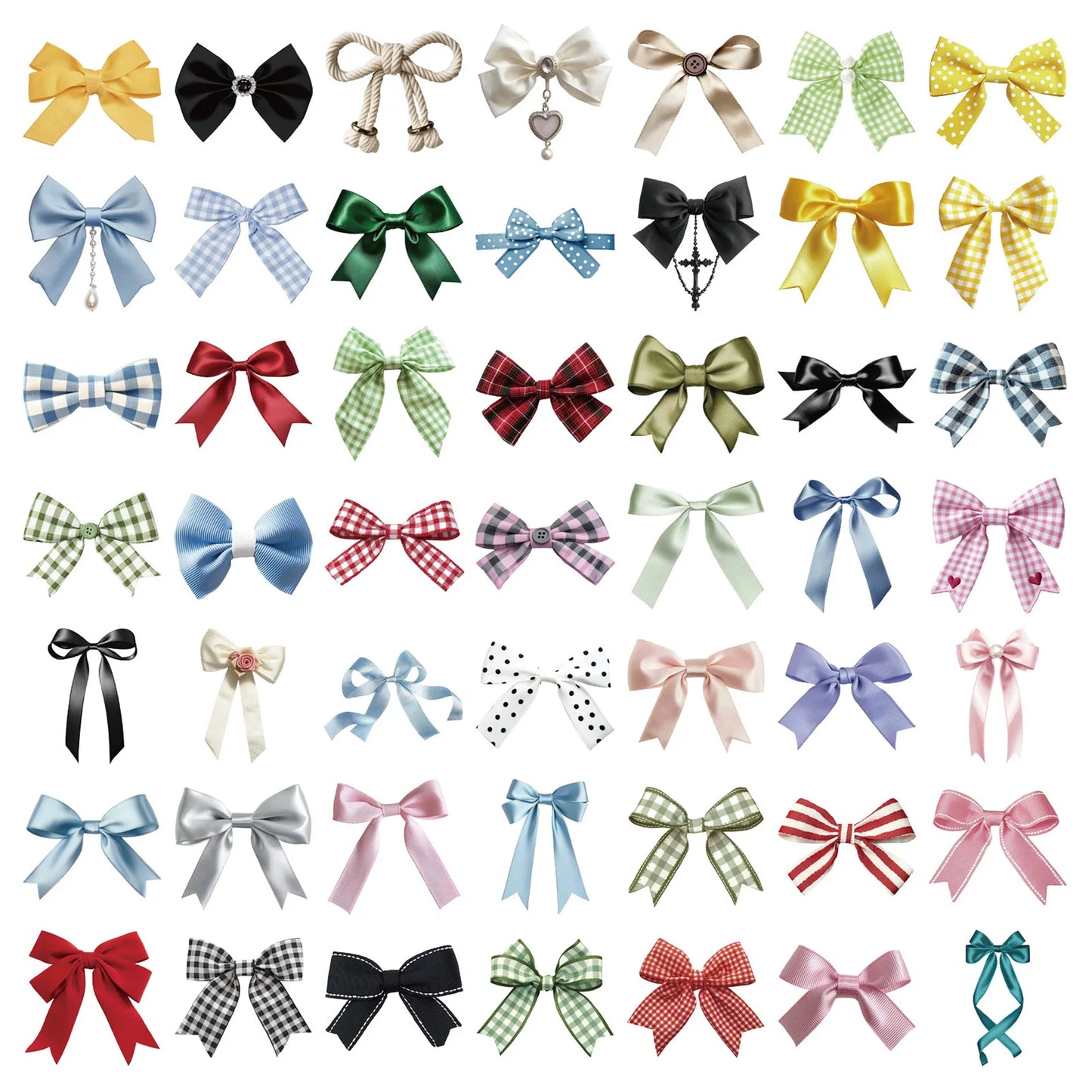 50Pcs Bow Transparent Sticker Pack Cartoon Cute Waterproof PET