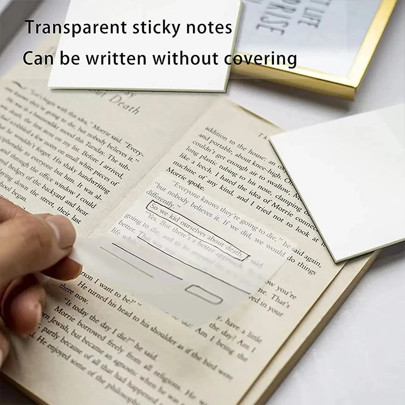 200 Sheets PET Transparent Notes Stickers Waterproof Posted It Paper