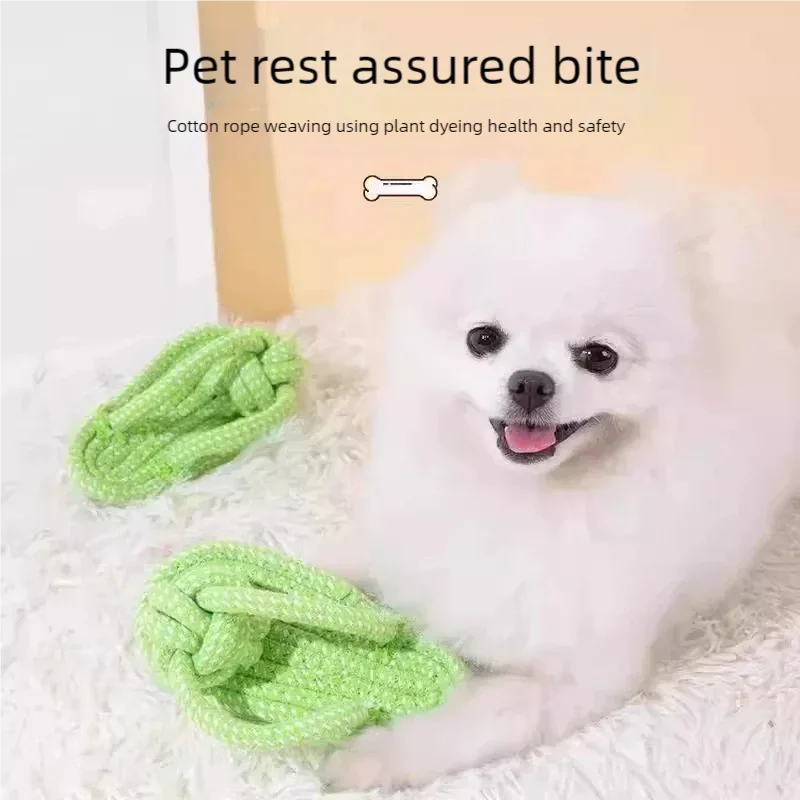 Pet Cotton Rope Slipper Knot Toy For Small Dogs Interactive Chew Toy
