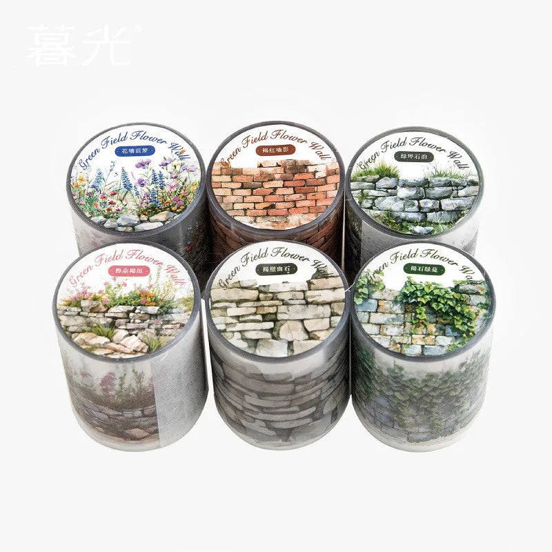 Journamm 50mm*2m PET Flower Wall Tapes Sticker Decor Junk Journal DIY