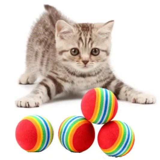 5/10PCS Rainbow EVA Pet Toy Balls Soft Lightweight Interactive Scratch