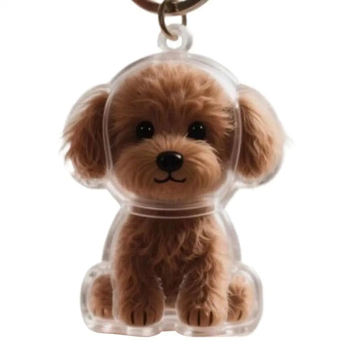 Clear Pet Hair Keychain Cute Dog Fur Keepsake Holder Creative