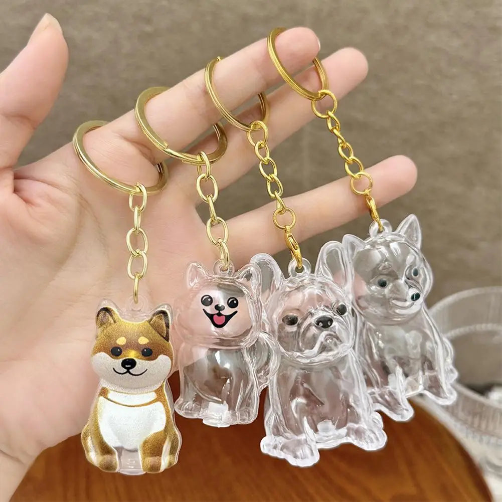 Transparent Cute Dog Hair Storage Keychain Pet Fur Keepsake Capsule