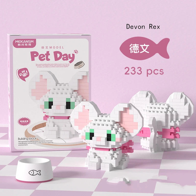 Mini Cute Pet Cat Series Cute Ragdoll Siamese Cat Brick Corgi Husky
