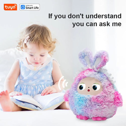 AI Plush Toy W/Smart Voice&LED Eyes,Interactive Companion for