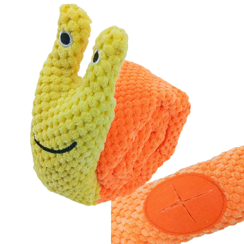 Dog Puzzle Feeder Interactive Toy Indestructible Plush Sound Squeak