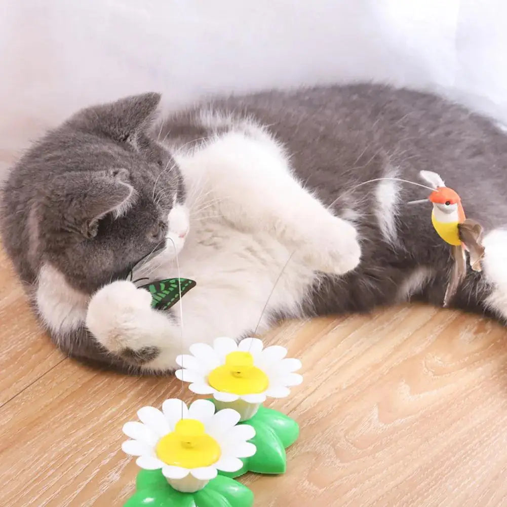 1PCS Electric Butterfly Cat Toy Shake Rotating Flying Automatic