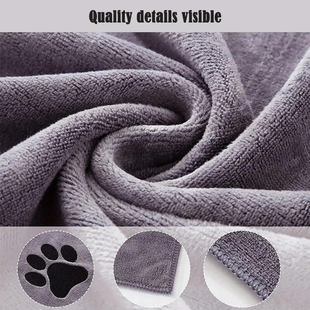 1Pc Pet Towel Soft, Thickened and Quick-drying Small Large Dog Cat