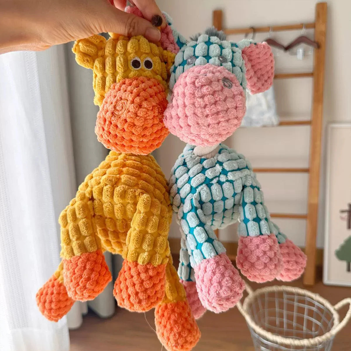 Cute Donkey Plush Toy for Dogs - Squeaky Chewable Interactive Pet Toy