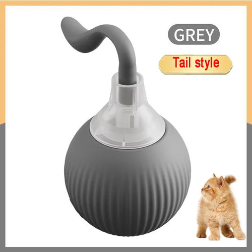 Cat Interactive Ball Toys Automatic Rolling Ball Faux Tail