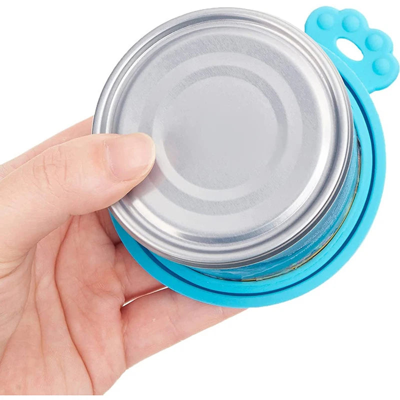 2pcs/set Reusable Pet Food Can Cover Silicone Dogs Cats Storage Tin