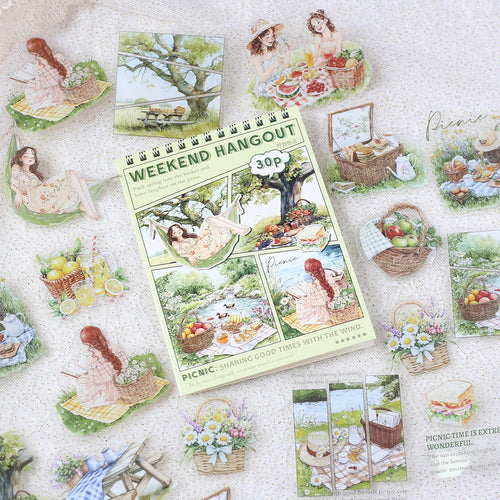 30PCS PET Decoractive Material Sticker Pre-Cut Journaling Sticker