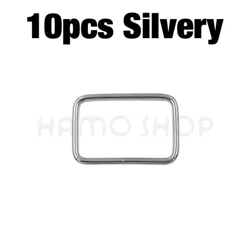 10/12pcs Metal Adjustable Rectangle Square Ring Buckle Clasp Slider