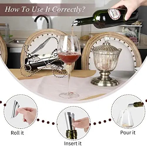 10/20pcs/ Set Silver Aluminum Foil Wine Pourer Disc Foldable Flexible