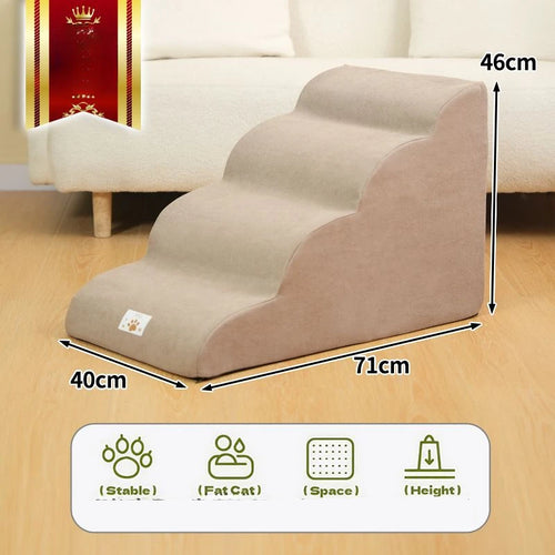 Pet 2/3 Step Stair Dog/Cat Ramp Ladder Memory Foam Sponge Dogs Sofa