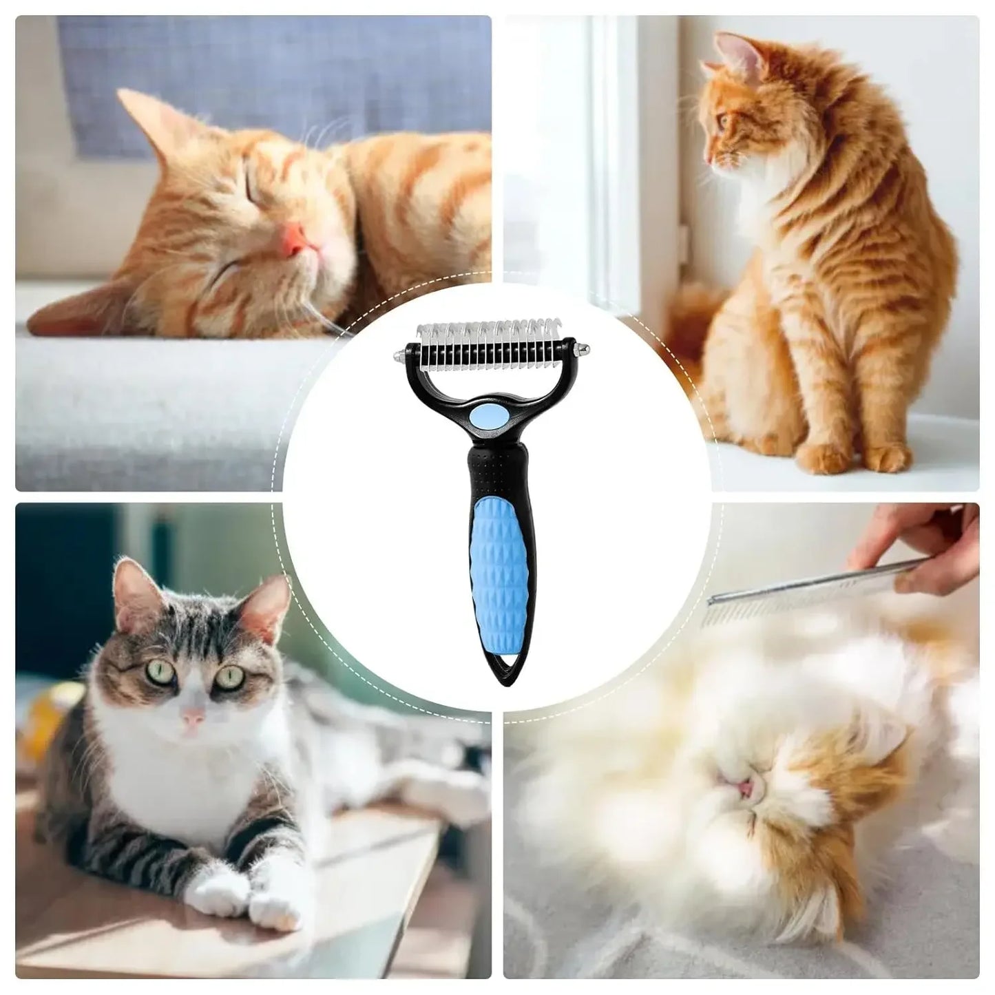 Cat Hair Removal Comb Dog Hair Removal Brush Stainless Steel Double
