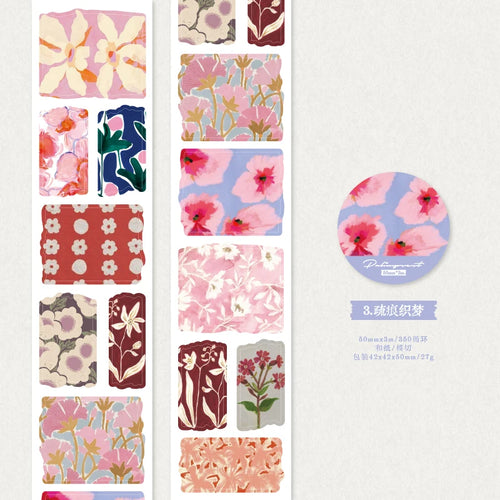 3m/Roll Decorative Adhesive PET Tape Beautiful Scenery for Journal
