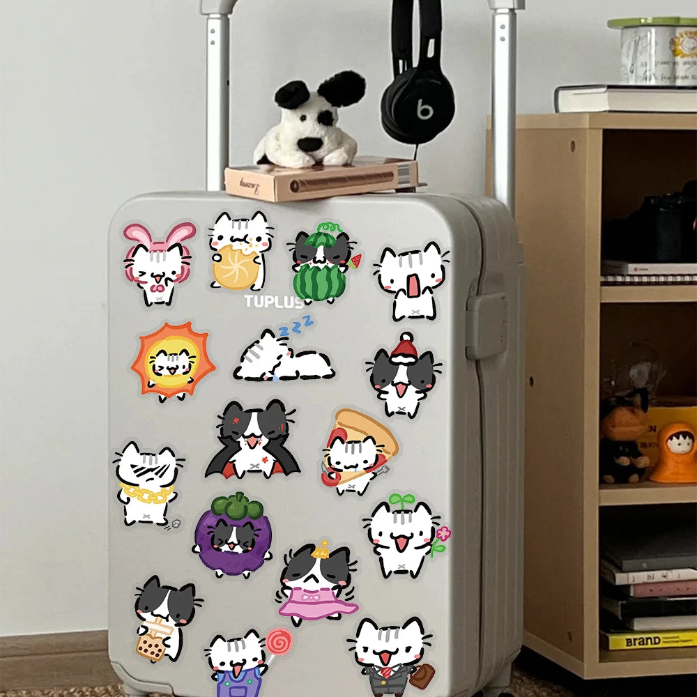 54pcs Little Cat Transparent PET Stickers Decals For Laptop Scrapbook