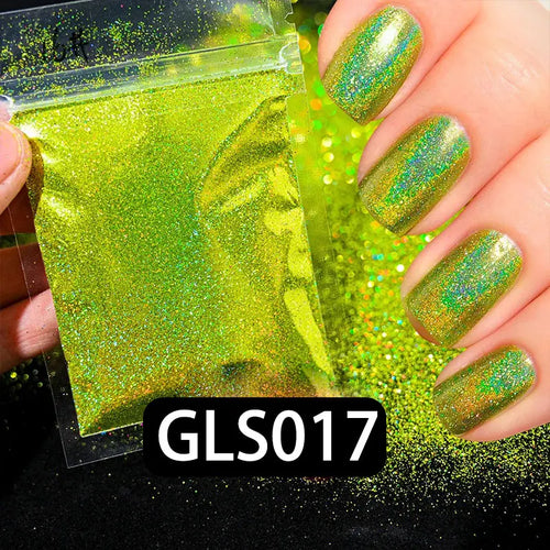 Laser Holographic Rainbow Nail Glitter 0.2MM Sparkly Nails Glitter