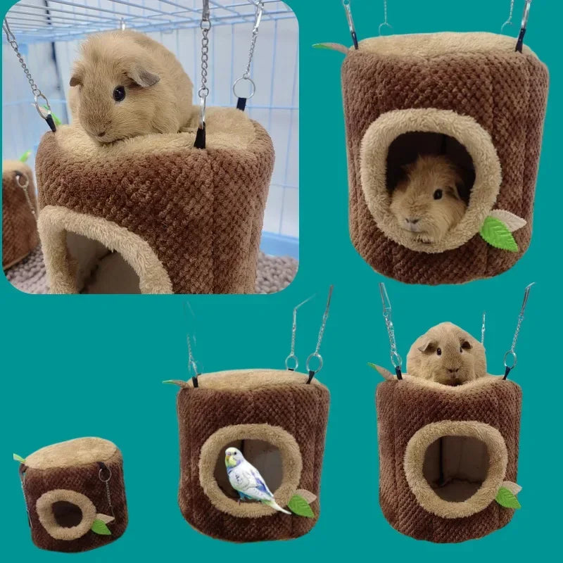 Tree Stump Shape Warm Hamster Hammock Winter Mole Tunnel Small Animal