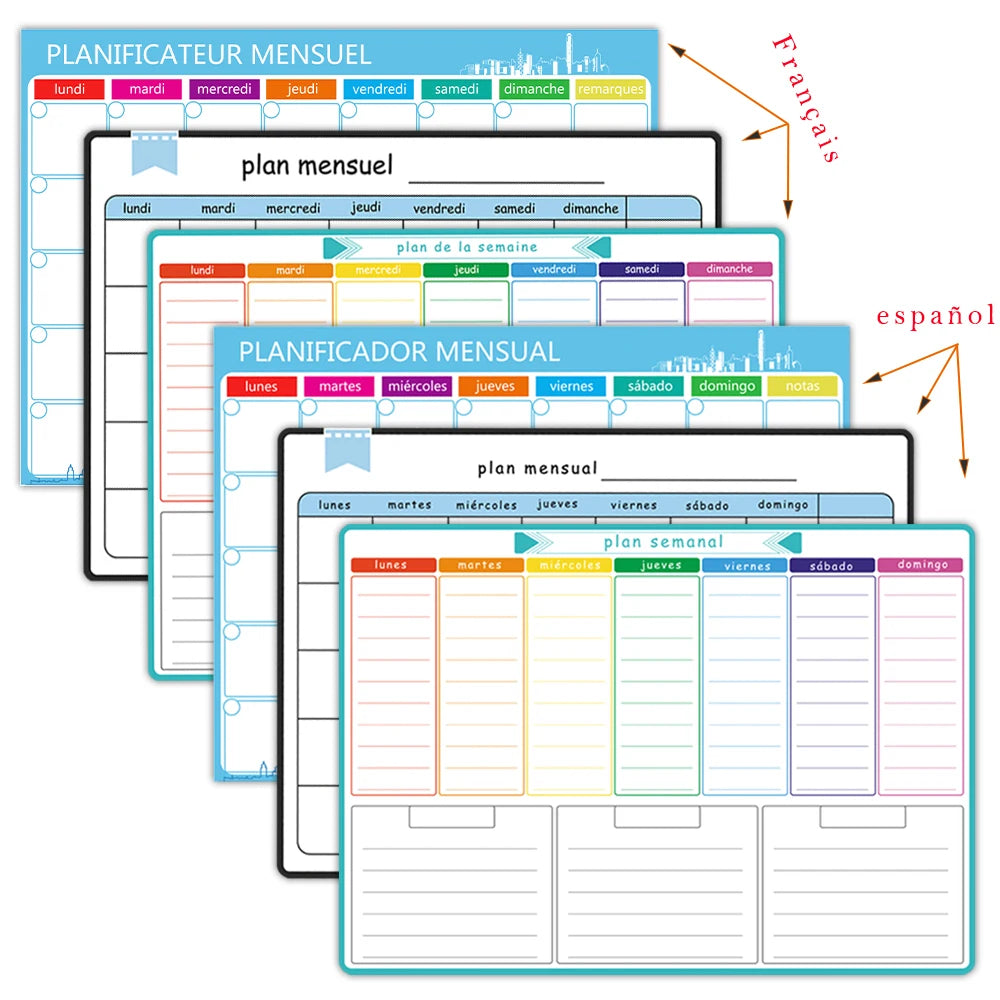 A3 Size Magnetic Weekly &monthly Planner Dry Erase Calendar Fridge
