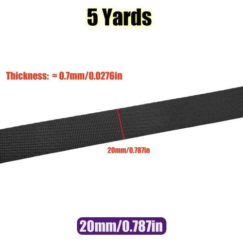 5 Yards 10-50mm Black Nylon Webbing Tape Backpack Strap Pet Collar