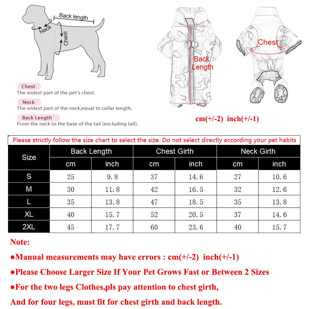 Warm Pet Clothes With D-ring Reflective Dog Jumpsuit For Small Medium