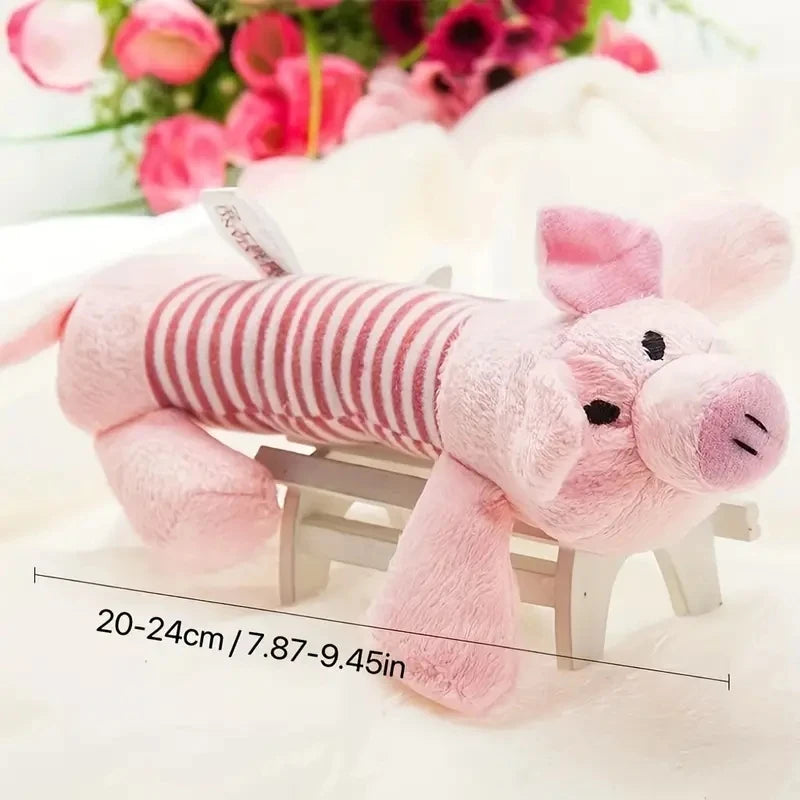 Pig Elephant Design Durable Interactive Dog Toy - Squeaky Chew Toy for