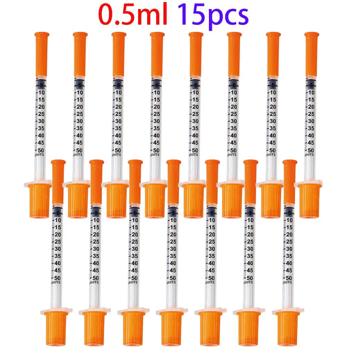 30Pcs 0.5Ml/1Ml Disposable Plastic Veterinary Syringes with Needles,