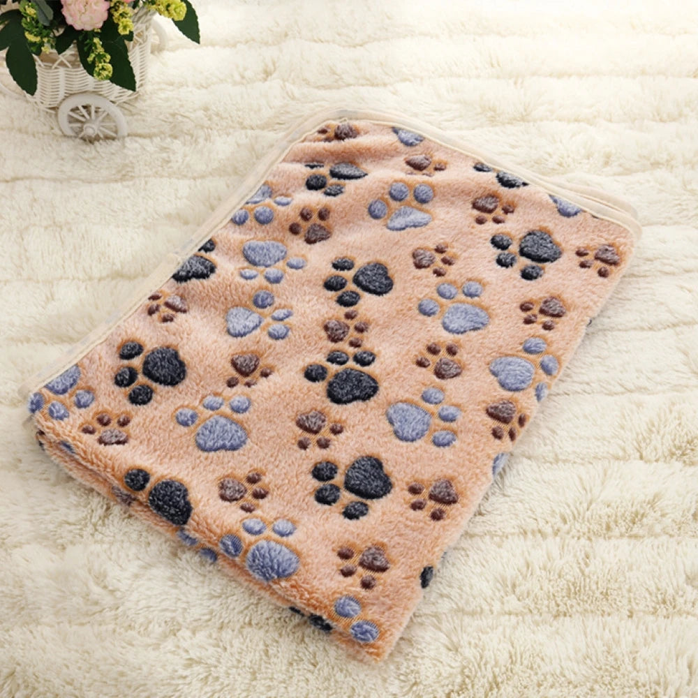 Soft Fluffy High Quality multicolor Pet Blanket Cute Dog Paw Print