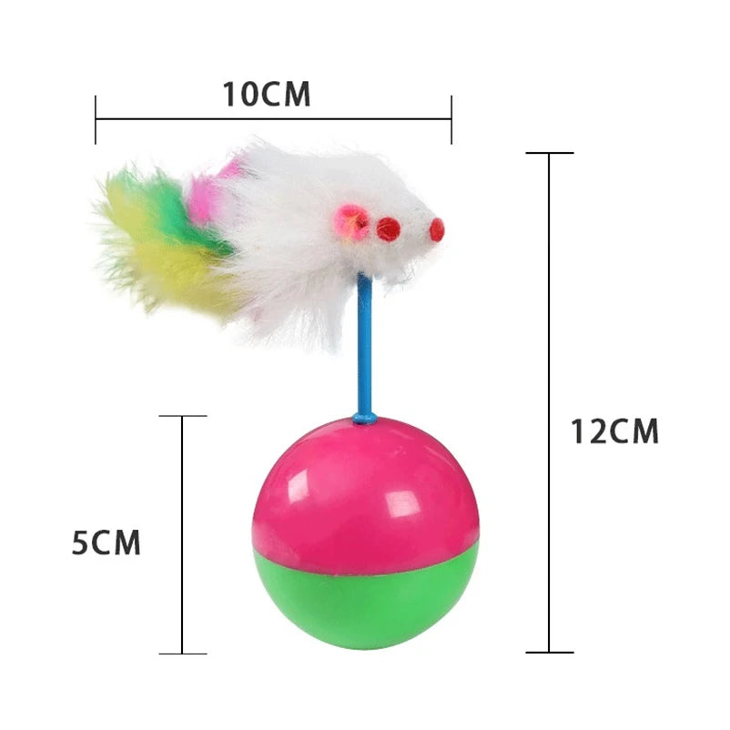 Pet cat toys durable colorful feathers Mimi's favorite fur mouse
