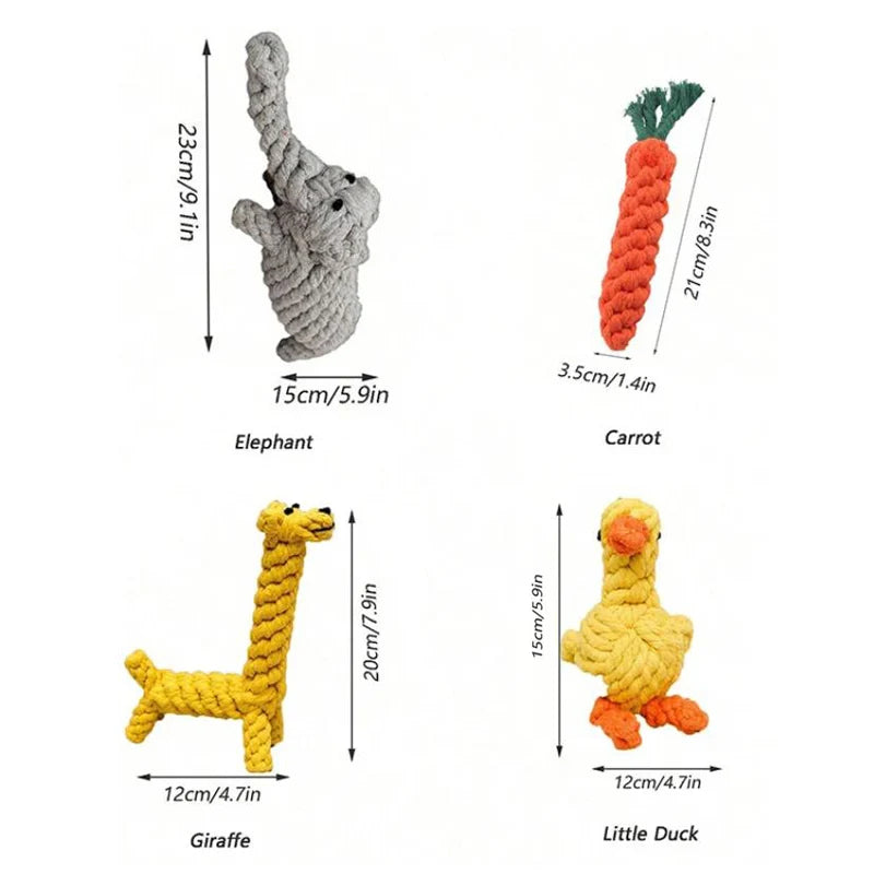 Hot rope knot grinding teeth resistant hand-woven animal cotton rope