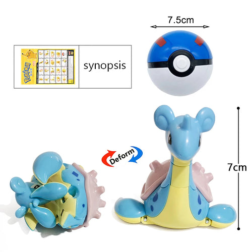 18 Styles Pokemon Anime Deformation Figures Pikachu Eevee Mewtwo