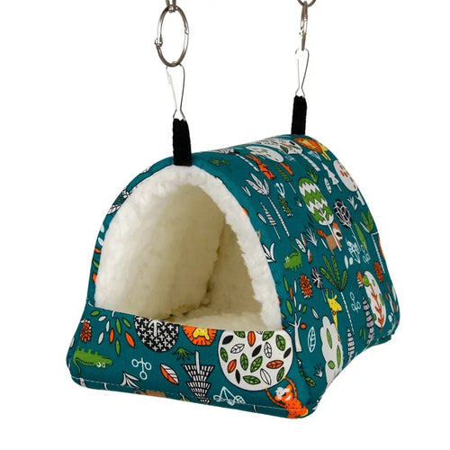 1pc Cute Print Bird Bed Mini Cage Rabbit Squirrel Mat Guinea Pig Nest