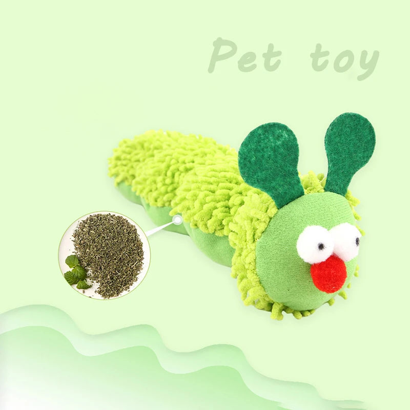 Cat Chew Toys Caterpillar Catnip Molar Toy Silvervine Cat Teaser