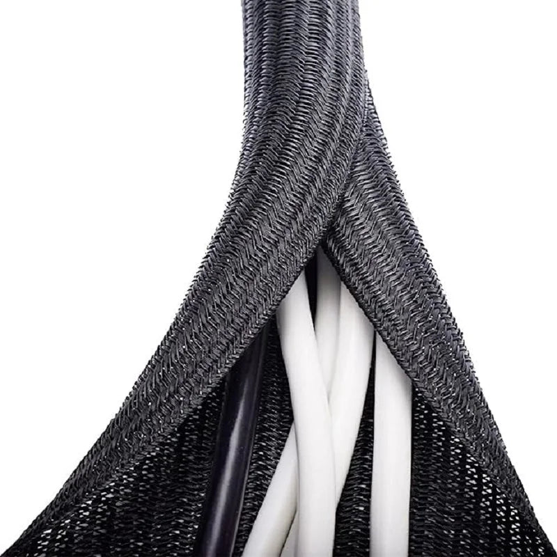 1M 3M 5M Braided Cable Sleeve PET Nylon Wrapping Cable Casing Cable