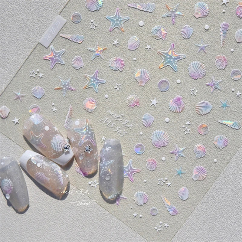 Summer Beach Ocean Shell Starfish Clams Conch Stars Sea Bubble
