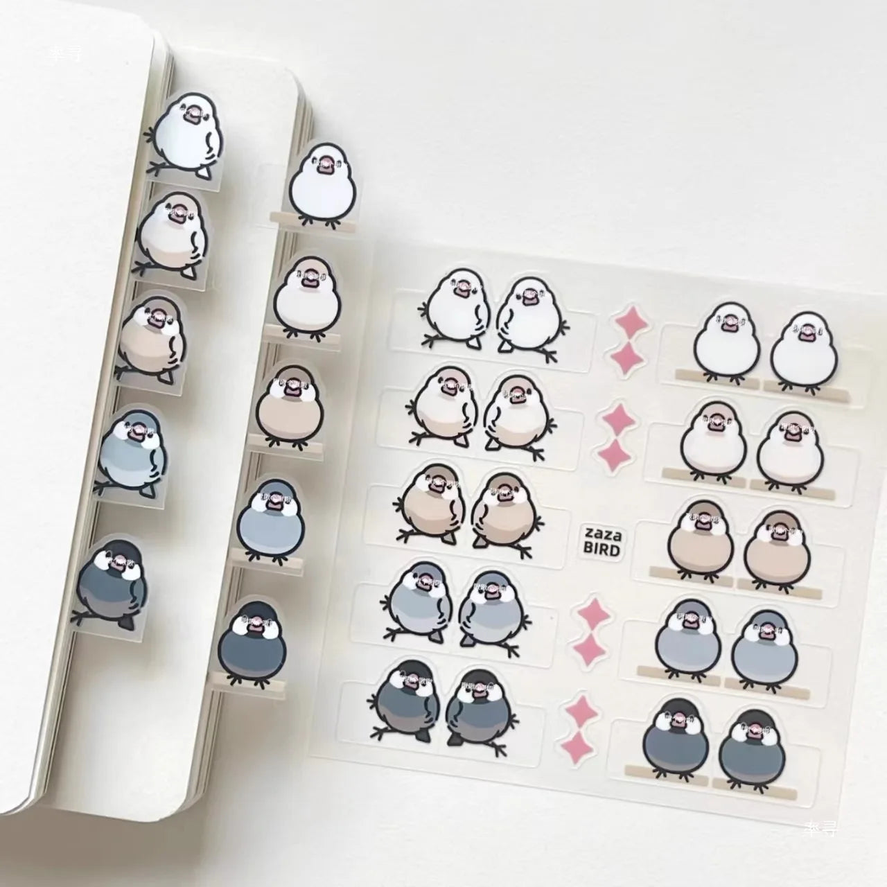 10/20 Creative and Cute Parrot Index Stickers, PET Bookmark, Hand