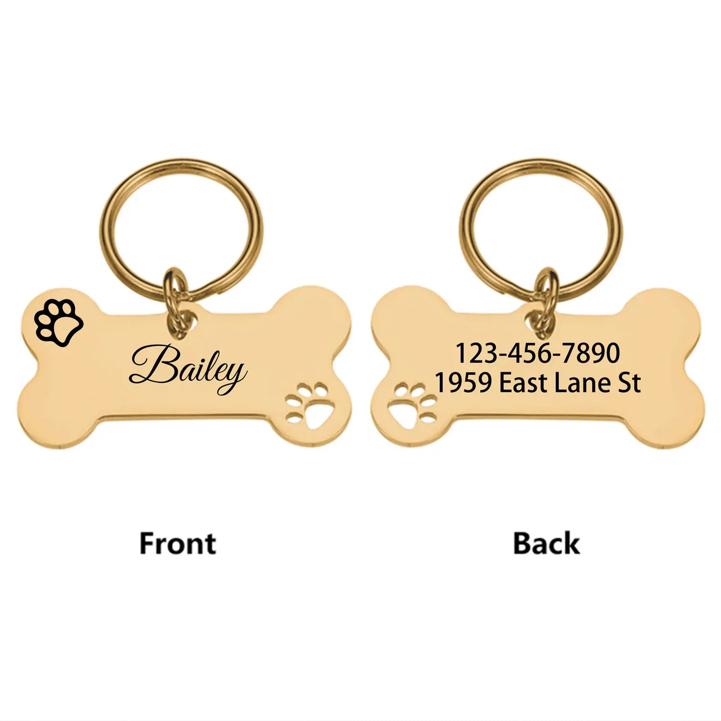 1 pc abstract dog footprint Custom Name and text Personalized Dog Tags