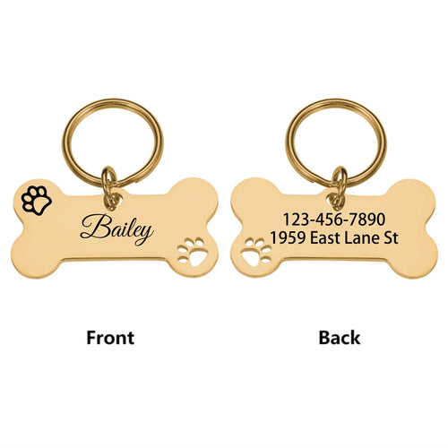 1 pc abstract dog footprint Custom Name and text Personalized Dog Tags