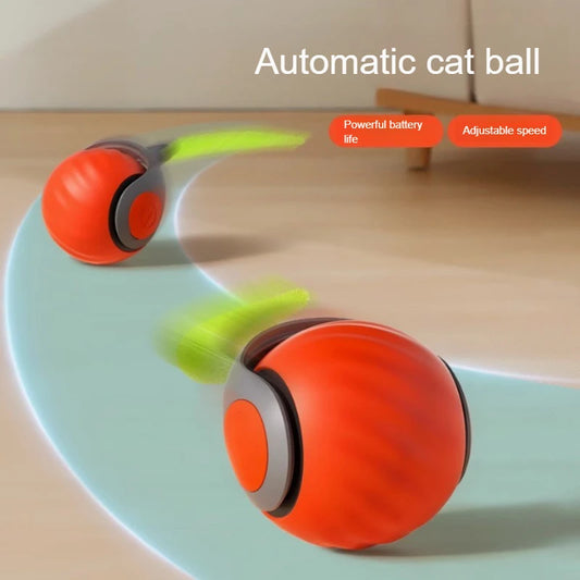 Cats Interactive Ball Toys, Automatic Rolling Ball with Faux Tail,USB