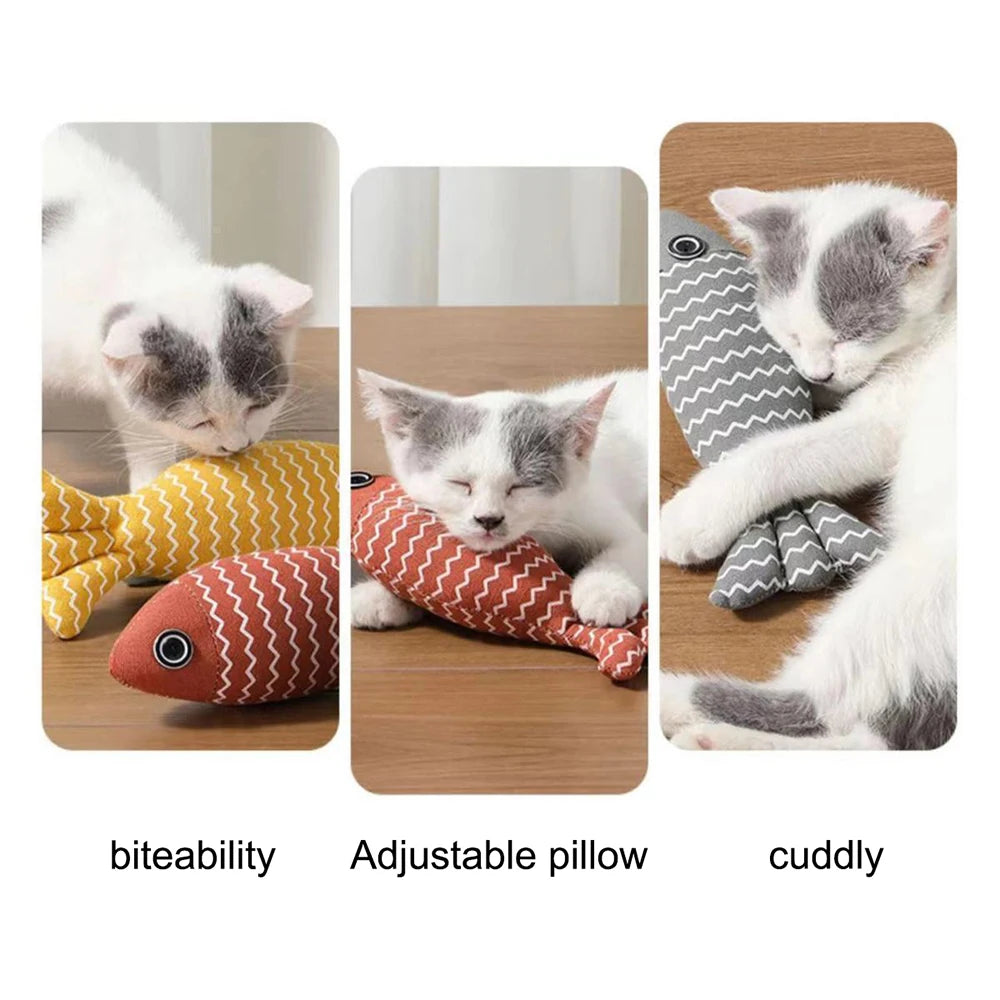 Random Fun Cat Sackcloth Fish Toy High With Catnip Fish Pet Cat